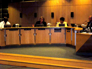 PHOTO CAPTION Seattle School Board discussing new high school math textbooks. May 2009